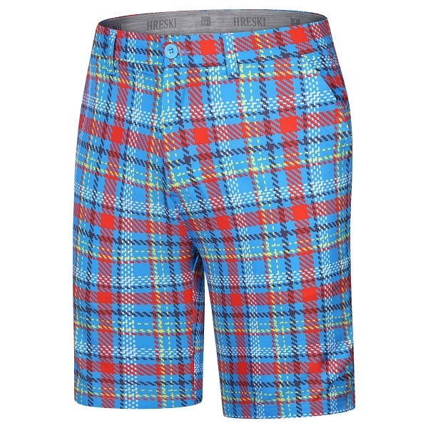 Blue, Red, White, Yellow, and Black Plaid Design Golf Shorts - Hreski ...