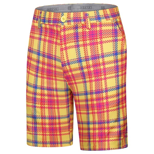 Yellow, Pink, and Purple Plaid Design Golf Shorts - Hreski 219 - Hreski ...