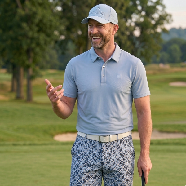 Alternative view of Blue, Yellow, Navy, and White Diamond Squares Golf Shorts - Hreski 223