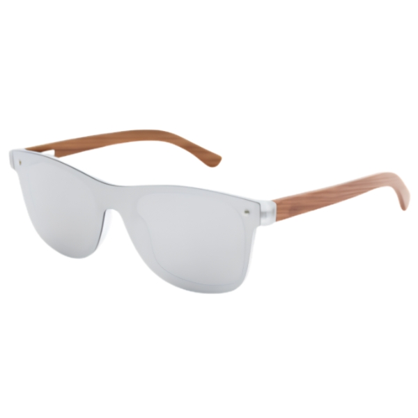 Square Frame, Polarized Gray Lenses, Wooden Temple Sunglasses - Hreski 1217