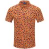 Fiery Gold, Red, and Blue Abstract Swirls Golf Shirt - Hreski 252