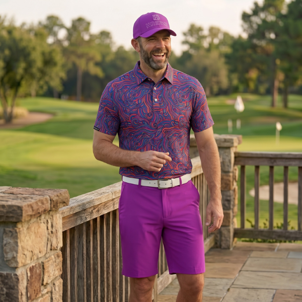 Cosmic Energy – Midnight Waves with Pink, Purple, and Blue Currents Golf Shirt - Hreski 265 - Image 4