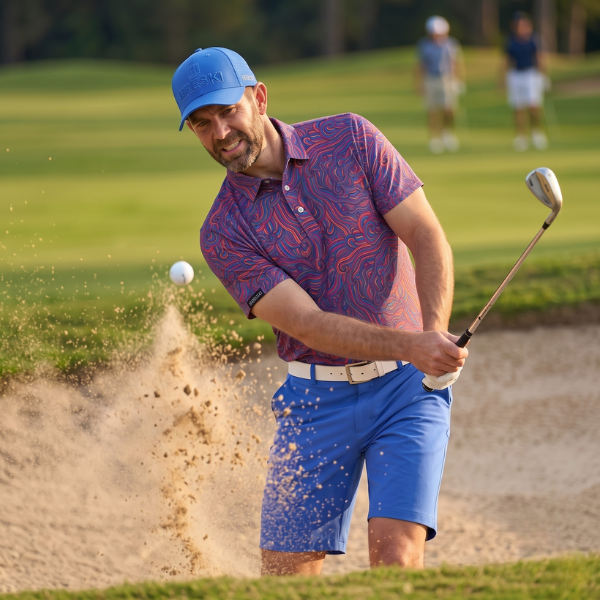 Cosmic Energy – Midnight Waves with Pink, Purple, and Blue Currents Golf Shirt - Hreski 265 - Image 2