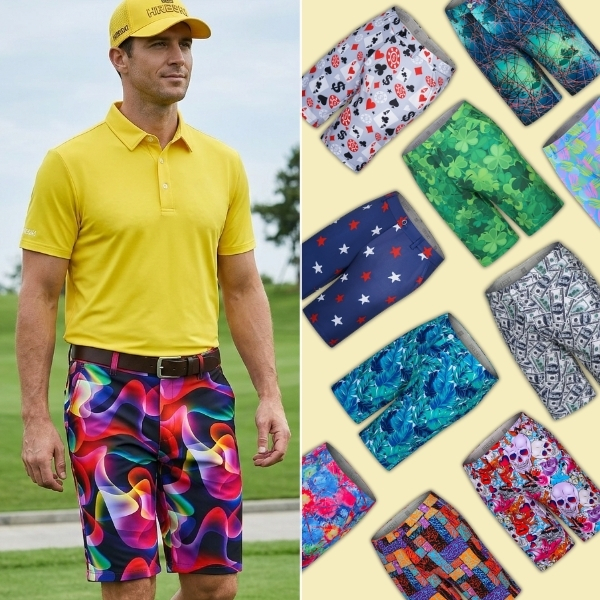 Patterned Golf Shorts