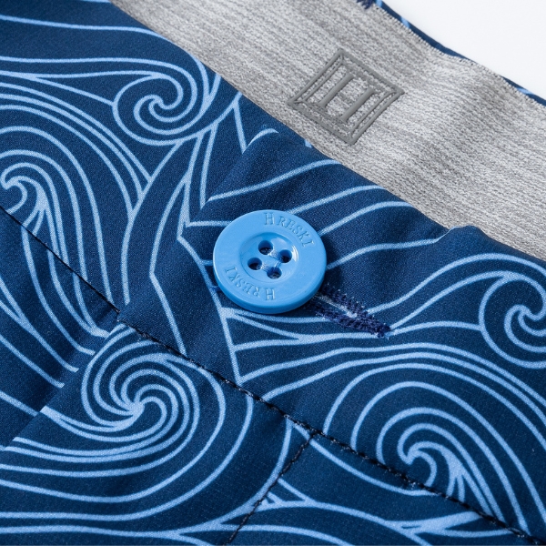 Twilight Current with Dark Navy & Blue Waves Golf Shorts - Hreski 258 - Image 6