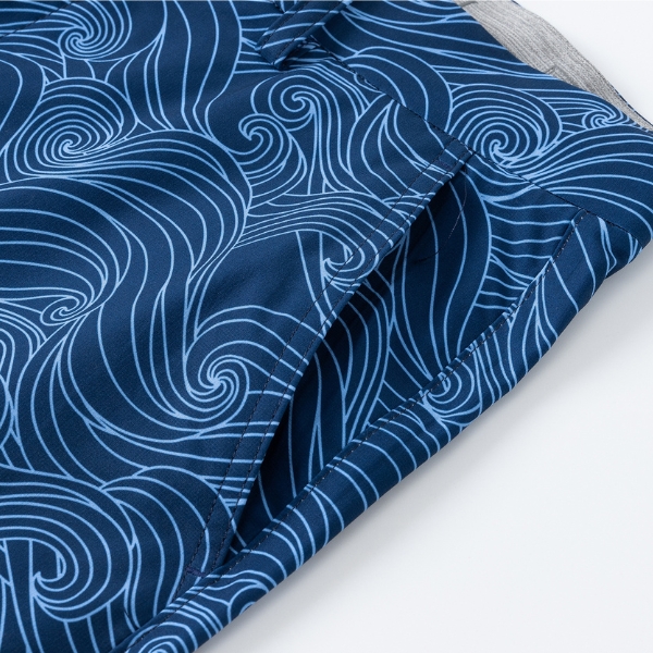 Twilight Current with Dark Navy & Blue Waves Golf Shorts - Hreski 258 - Image 8
